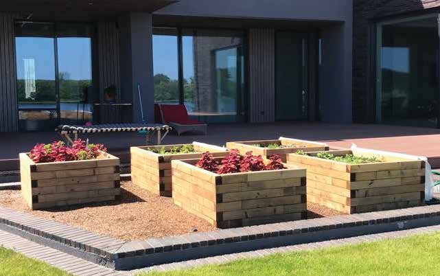 Raised beds at office entrance